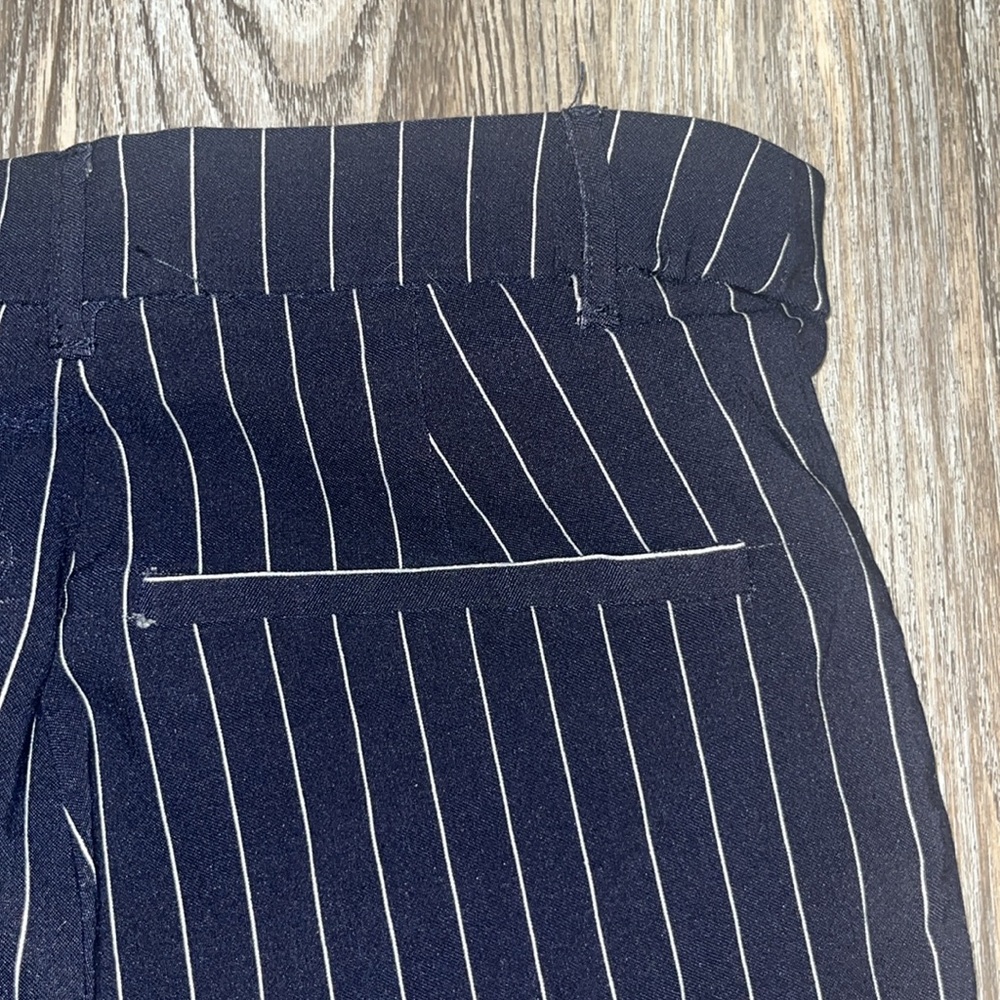 Pinstripe Navy Blue Spandex Pants - Picture 6 of 6